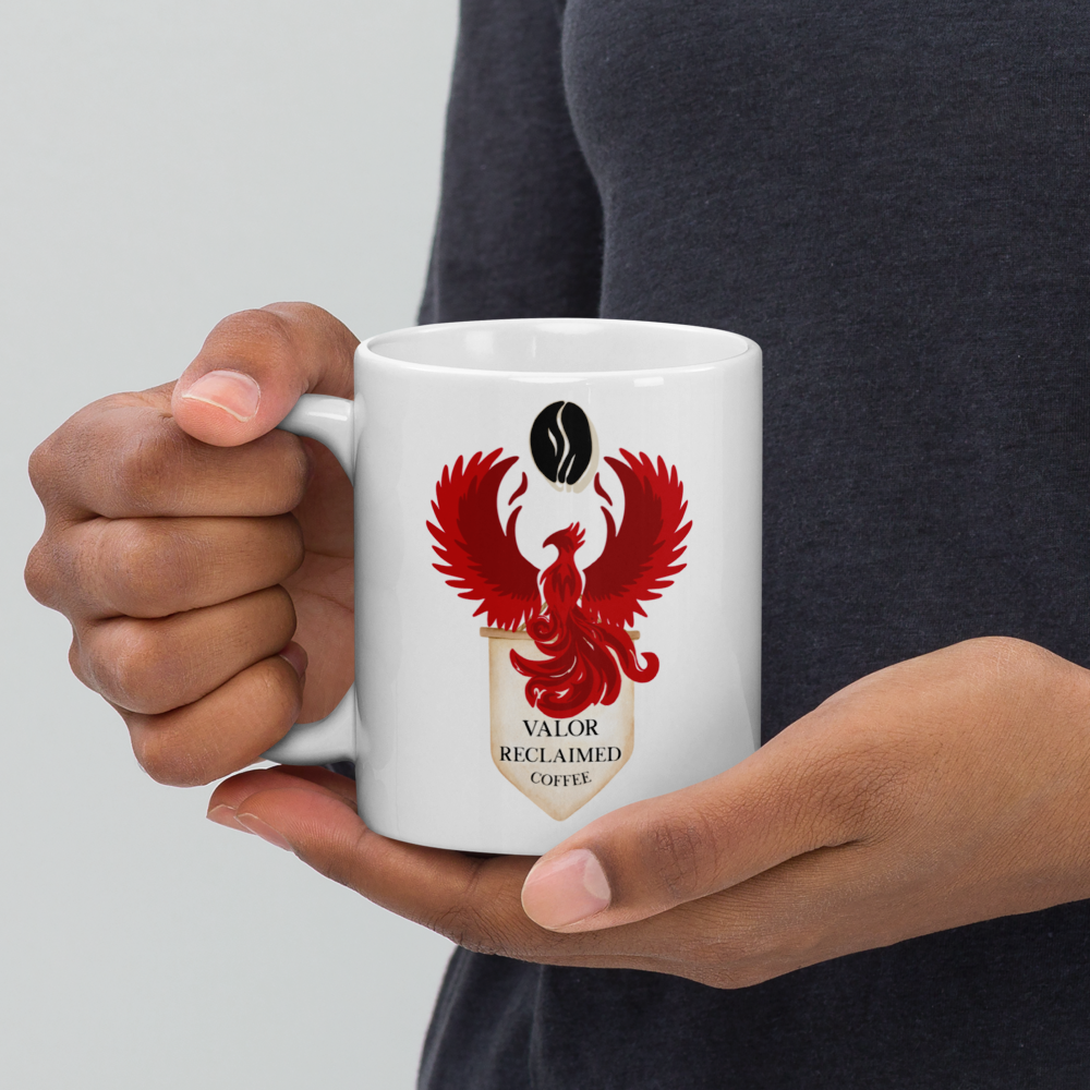 White glossy mug